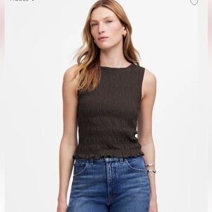 Madewell Smocked Boatneck Tank